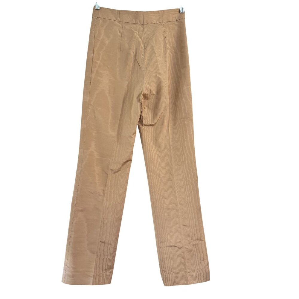 The Row Womens Beige Silk-Blend Straight Leg Trousers Minimalist Luxury Pants - Picture 4 of 9